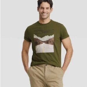 NWT Goodfellow & Co. Men's Short Sleeve Military Green Graphic T-Shirt